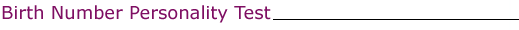 birth number personality test
