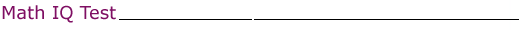 Math IQ Test