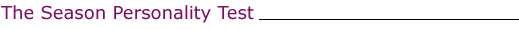 The Season Personality Test